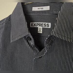 Express Men's Black Striped Shirt